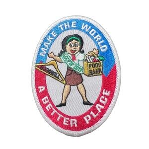 NEW Girls Scout Make the World Better Place 4" Oval Embroidery Patch Souvenir